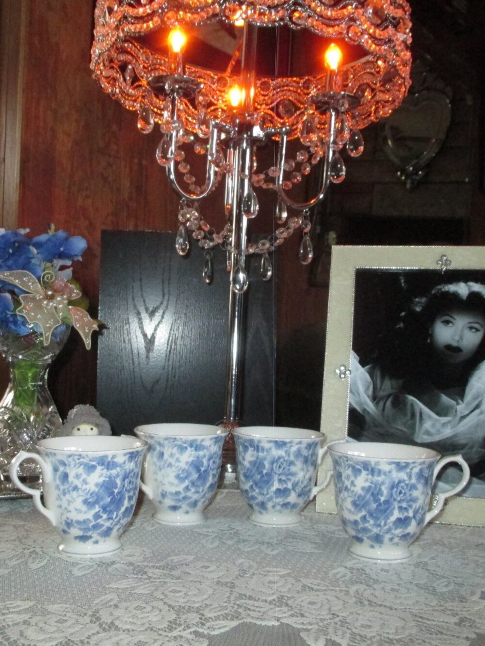 Blossom Time Tea Rose Footed Cups
